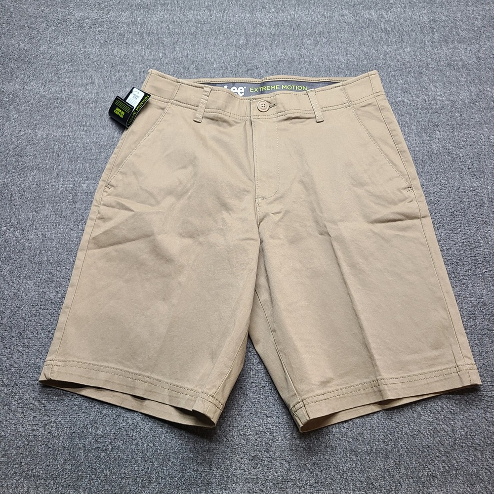 Lee‎ Extreme Motion Shorts Mens 29 Khaki New Straight Fit Stretch 104183560